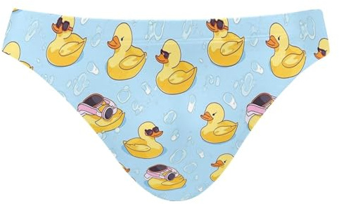 Dallonan Mens Swim Briefs Summer Swimwear for Beach Pool Sexy Rubber Duck Sunglasses Shower Men's Bikini Swimsuits M