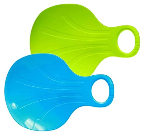 Hbbgdiy Snow Sled Board 2PCS Plastic Snow Slider Lightweight Bum Slippy Seat for Kids Winter Skiing Snowboard Sledge Outdoor Play Toy
