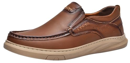 Slipper & Mocassini da uomo, Loafer da uomo, scarpe Moccasins Loafers leggere Flat Shoes Mokkasins Scarpe Penny Loafer Business Scarpe basse Pantofole Marrone 40