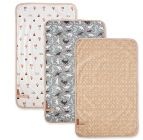 Hamur Home bärbart skötunderlägg vattentätt 40 x 70 cm set om 3, återanvändbar baby skötmatta maskintvättbar för resande lindning clutch (beige)