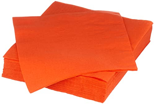 MORIGAMI SER42207310 Serviette 40x40, 2-lagig, 1/4-Falz, 100 Servietten, 2-lagig glatt mit Bordüre, Orange