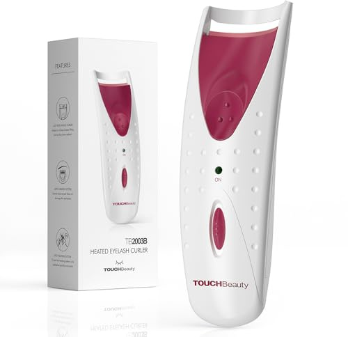 TOUCHBeauty Électrique Chauffant Recourbe-cils avec Double Coussinets en Silicone, des Cils Recourbés Longue Durée AG-2003B(Rouge）