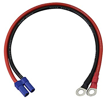 GINTOOYUN Cavo terminale da EC5 a O Ring, 10 AWG EC5 spina femmina a terminale ad anello O, cavo di estensione per avviatore di emergenza auto, batteria di emergenza automobilistica e altro (lunghezza