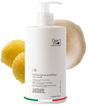 Flow'r moon Clay Scrub 500 ml | Scrub Cuoio Capelluto Esfoliante Professionale | Per Cute Grassa | Rimozione Residui e Impurità