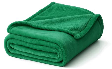 MIULEE Coperta Plaid Plaid in Pile per Divano in Velluto Coperta Singolo e Matrimoniale Letto Coperta Morbida Decorazioni Casa Poltrona Tinta Unita per Letto Ufficio 150x200 CM Verde Scuro