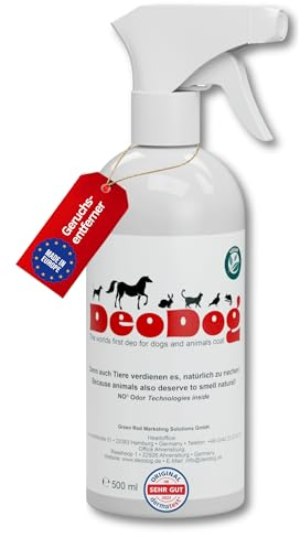 DeoDog Geruchsentferner gegen Hundegeruch, 500ml – Hundeparfüm direkt ins Fell sprühen, ohne Duftstoffe – Neutralisiert schnell & effektiv Starke Gerüche auf Fell, Polstern, Hundebetten & im Auto
