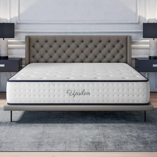 COSMOS Matelas Hybride 180x200 Ressorts Ensachés, 30 cm d'épaisseur, Mémoire de Forme + Blue Latex, Confort Mi-Ferme, 7 Zones, Indépendance de Couchage, Réversible, Durable, Fabrication UE - Upsilon