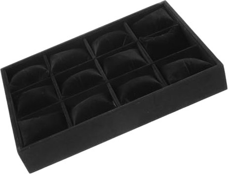 TENDYCOCO Organisateur De Montres Et Bracelets Plateau Empilable Compartiments Velours Noir Pour Affichage Et Rangement Des Accessoires De Bijoux