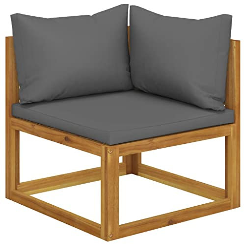 ULUYYUC Banc de tente à bière, banc de jardin, banc de parc, banc de jardin 2 places avec coussins gris foncé, pour jardin, terrasse, balcon, parcs