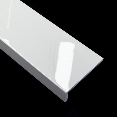 Revêtement de rebord de fenêtre imperméable blanc pour l'intérieur et l'extérieur - Découpable - Facile à installer et lisse - Plaque décorative pour fenêtres et portes (L x l) : 90 x 20 cm
