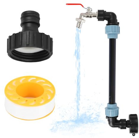 IBC Tank Gooseneck, Rain Barrel Outlet Tap, Gooseneck 3/4 Inch,IBC Container S60 x 6 3/4 Inch, Accessories, (Red)