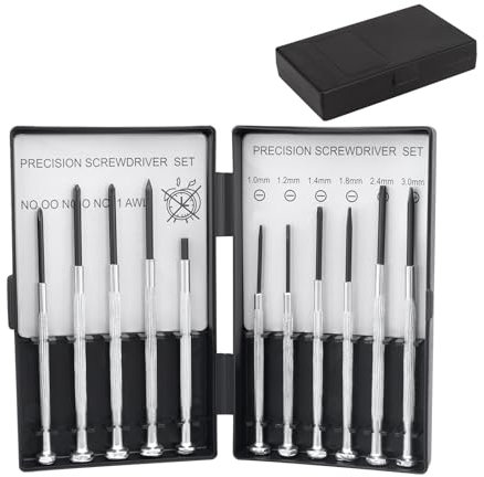 11 in 1 Mini Feinmechaniker Schraubendreher Set, Uhrmacherwerkzeug Set,Brillen Reparatur Schraubendreher Set, Uhrmacher Schraubendreher Set für Uhren Brillen Computer Switch Reparatur