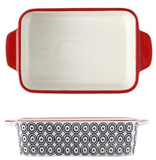 Auflaufform Klein Keramik, 500ML Rechteckig Lasagneform Vintage Backform Ofenform Mit Keramikgriffen OfenformSet Für Lasagne Tiramisu Auflauf (B)