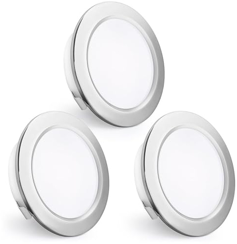 KYOTECH Faretti da Incasso a LED 230V, 4W 440LM Faretti LED da Soffitto Ultrapiatti 16mm 4000K Bianco Neutro Foro 55-60mm per Cucina, Soggiorno, Camera da Letto, Cromati, Set da 3