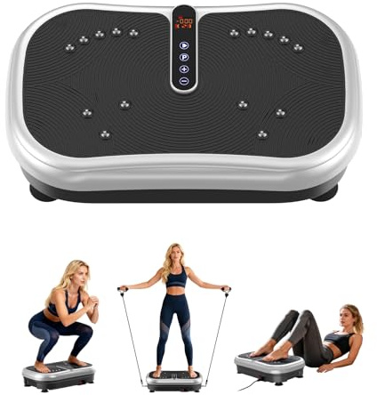 Plataforma Vibratoria 200W, 120 Niveles, Mando a Distancia, Carga 120 kg - Plataforma de Vibración Muscular y para Adelgazar - Ideal para Uso en Casa, Tonificación y Recuperación