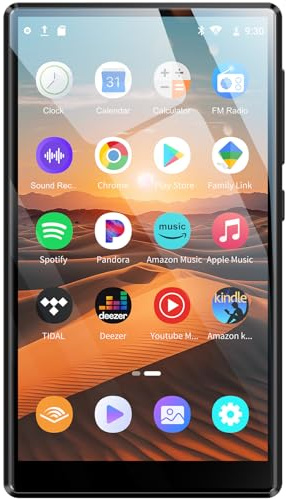 96GB lettore MP3 con Bluetooth e WiFi, Oilsky 4,7 pollici 1080P touchscreen digitale lettore MP4, lettore Mp3 con Spotify Kids, lettore musicale online (Android 13.0)