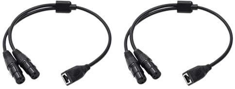 Deechate Lot de 2 adaptateurs XLR à 3 broches vers RJ45 vers câble XLR double pour contrôleur CON série et studio d'enregistrement