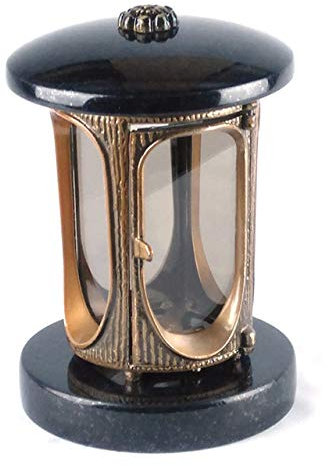 designgrab Tombe Lampe en Aluminium messingfarbenem Aspect Ancien en Aluminium et Granit suédois Black SS1 Noir