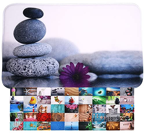 Sanilo Badteppich, viele schöne Badematten zur Auswahl, Badvorleger sehr weich und rutschfest, waschbar und schnelltrocknend (50 x 80 cm, Energy Stones)