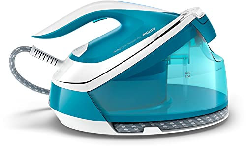Philips PerfectCare Compact Plus Steam Generator Iron, Up to 430g Steam Boost, 1.5L Detachable Water Tank, Carry Lock, Guaranteed no Burns, GC7920/26 White