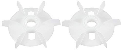 Motor Fan Blade 150 mm x 28 mm Round Shape Bore White Engineering Plastic with 6 Valves 2pcs