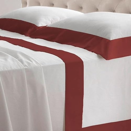 LIsola Set med 1 lakan på toppen 180 x 290 cm + sängkläder under 120 x 200x30 cm + 1 örngott 80 x 50 cm tillverkat i Italien, Modell: Diamant (Bordeaux)
