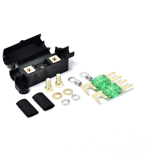 TopHomer Sicherungshalter 12V mit 2 Mini ANL Sicherungen 30A + 4mm Anschlüssen – Spritzwassergeschützt für Auto, LKW, Wohnmobil, Boot, Motorrad