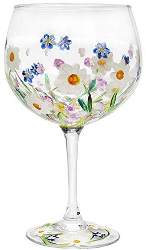The Leonardo Collection Hand Painted Gin Glass | Dainty Daisies | 1 Piece - 9x9x21 cm