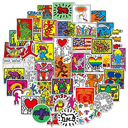 Modern Street Art Vinyl Stickers, 50 PCS Waterproof Illustrated Pattern Decals for Laptops, Scrapbooking, Journals, Notebooks, Water Bottles, Suitcases, Phones & DIY Decor