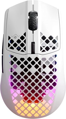 SteelSeries Aerox 3 Wireless (2022) - Super Lightweight Gaming Mouse - 68g Water Resistant Design - 200 Hour Battery Life, White