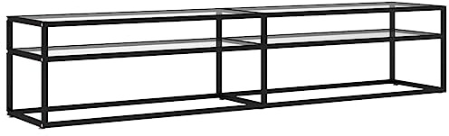 vidaXL TV Cabinet Home Living Room Furniture Stereo Hifi Cabinet Sideboard TV Stand Unit Entertainment Centre Transparent Tempered Glass