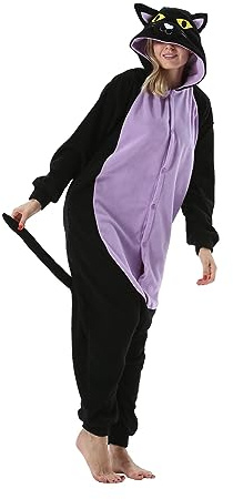 SimZoo Animal One Piece Pyjama Adulte Chat Costume VêTements De Nuit pour Hommes Femmes One Piece Unisexe Home Wear
