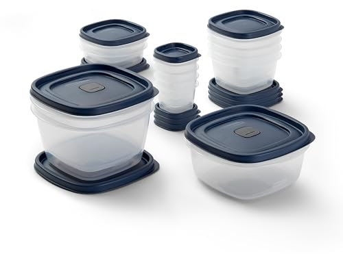 Rubbermaid Easy Find Lids® Frischhaltedosen mit belüfteten Deckeln, 26-teiliges Set, blau
