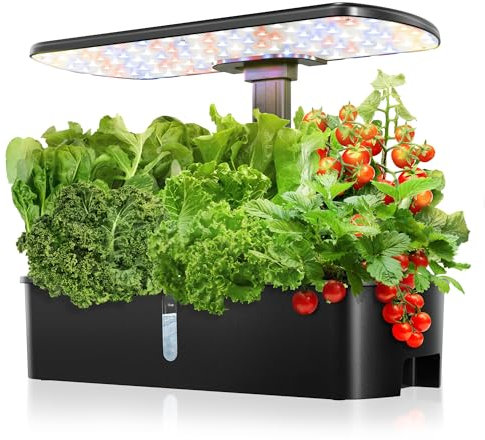 BESSERITE Sistema di Coltivazione Idroponica, Giardino Erbe Interno con Luce, Kit per Coltura Idroponica da Cucina, Giardino Idroponico da Banco, Kit per Coltivazione Domestica Intelligente