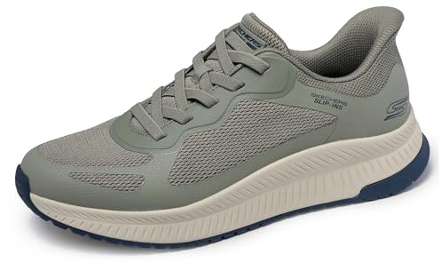 Skechers Uomo Bobs Squad 4 Slip-In ALLENATRICE, Olive Mesh, 41 EU