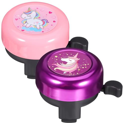 2 Stück Fahrradklingel Mädchen: Kinder Einhorn Fahrradklingel Einhornglocke Für Mädchen Fahrradglocke Glockenblock Süßes Einhorn Fahrrad Bell Einhornbike Accessoires