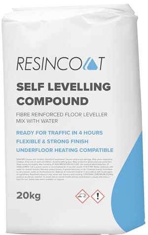 Self Levelling Compound Floor Screed – 20kg Bag – Water Mix with Drill & Paddle – 3–50mm Thickness – Smooth, Durable Base for Concrete, Tile, Vinyl & More – Fast Setting, DIY Friendly