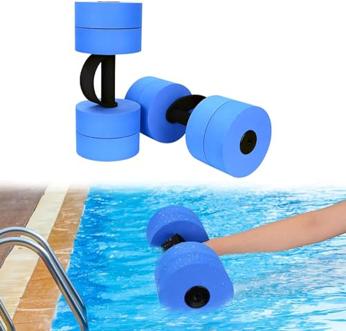 BOOSTEADY Aquatic Exercise Dumbbells Water Dumbbell Pool Resistance Aquatic Fitness Barbells with 6 High-Density EVA Foam Pool Weights Dumbbells, for Water Aerobics Weight Loss-BLUE