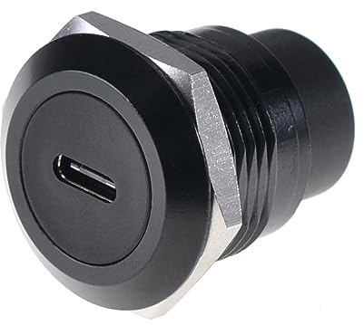 HangTon Paquete de 2 adaptadores de acoplador de panel USB C tipo C, impermeables, circulares, conectores de paso de mamparo, chasis de cable en línea hembra a hembra