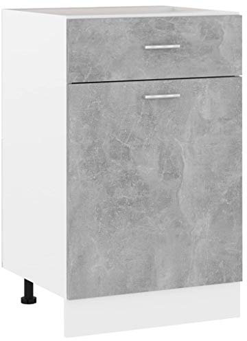 BUKSCYJS Armadio Con Cassetto Grigio Cemento, Mobile Bagno Salvaspazio,Pensile Cucina Sospeso Adatto Per Cucina, Soggiorno, Corridoio, Camera Da Letto, Bagno50x46x81,5 Cm In Truciolato