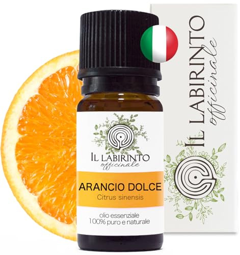 Olio Essenziale Arancio Dolce puro alimentare italiano Il Labirinto Officinale - Oli Essenziali Naturali - Olio essenziale per Diffusori e Umidificatori, Aromaterapia - 10ml