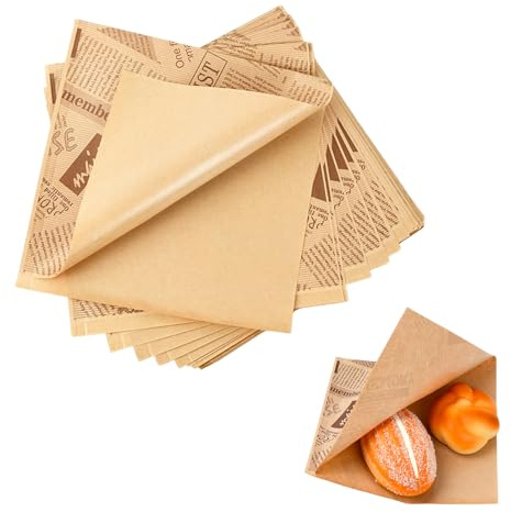 Dokeno 100 Pezzi Sacchetti Triangolari Usa E Getta, 18x18 cm Alimenti, Forno per Feste, Hamburger, Panini, Spuntini
