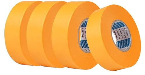 4 Rollos Cinta Carrocero Pintura,24 mm x 50 m Cinta de Carrocero para Pintar, Cinta Adhesiva de Pintor, Painters Masking Tape,Cinta Enmascarar,Cinta Carrocero para Pintores de Pintura de Coche DIY