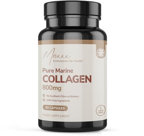Marine Collagen Capsules, Pure High Strength Type 1, 100% Hydrolyzed Collagen, Skin, Hair, Nails, Gut, Bones & Joints, British, Non-GMO, Gluten-Free, Keto Friendly
