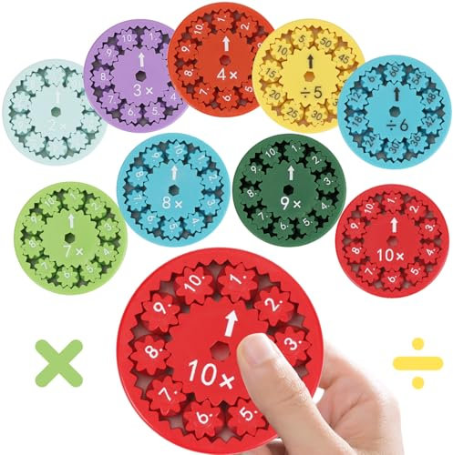 9 delar Math Fidget Spinner, Math Fidget Spinner Matematik Fakta Pedagogiska leksaker, rastlösa spinnare för matematiska operationer för barn (multiplikation och uppdelning)