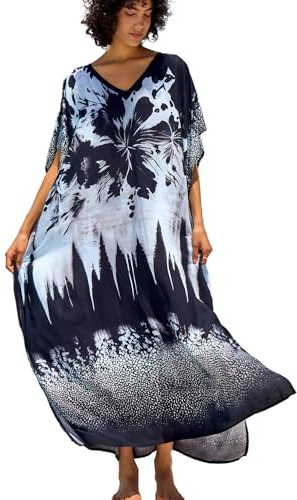 YOUKD Donne Estate Boho Kaftan Plus Size Abito Beach Coverup Abito Accappatoio Lungo Vita, E Colore 19, Taglia unica