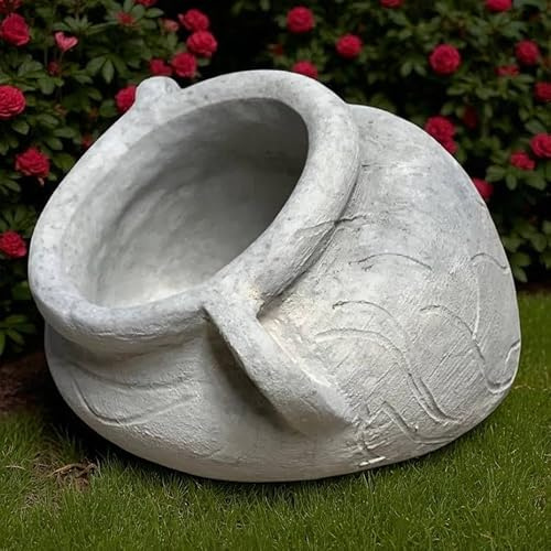 Garden Planter Outdoor Flower Pot Jug Plant Pot Concrete Planter Stone Decoration Yard Ornament Cement Planter Lawn Decor