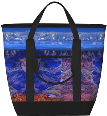 EZDLOWVBA Borsa termica isolata grande capacità della stampa del Grand Canyon di bellezza, borsa riutilizzabile della drogheria di viaggio