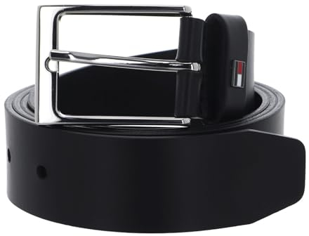Tommy Hilfiger Herren Gürtel Layton Leather 3.5 Ledergürtel, Schwarz (Black), 110