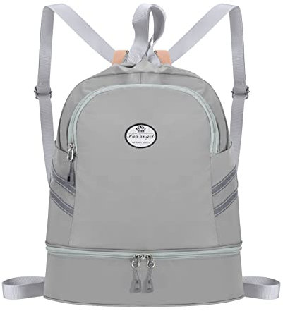 HUA ANGEL Impermeable Mochila con Cordón Grande Deporte Bolsa de Gimnasio con Cordón Mochila de Cuerdas con Compartimento para Zapatos Unisex para Vida Cotidiana Al Aire Libre Yoga Playa Natación
